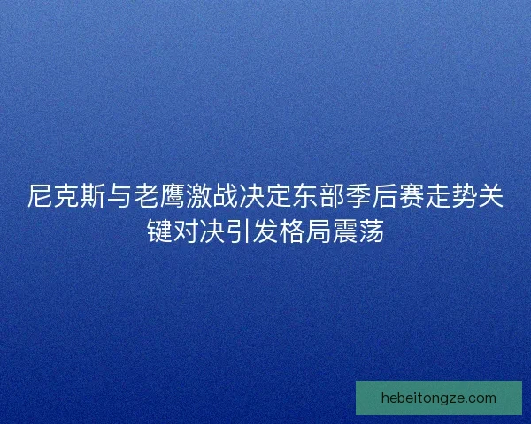 尼克斯与老鹰激战决定东部季后赛走势关键对决引发格局震荡